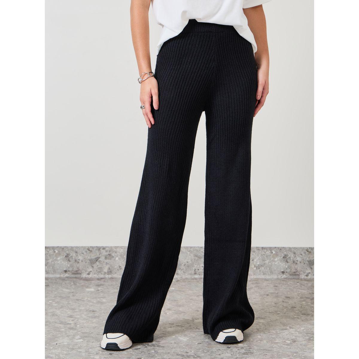 Styli Flat Knit High Rise Wide Leg Pants-women-clothing-bottoms-trousers-image-3