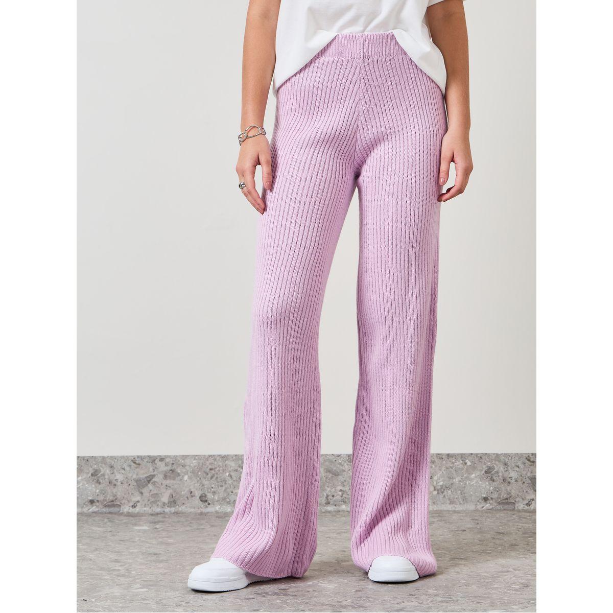 Styli Flat Knit High Rise Wide Leg Pants-women-clothing-bottoms-trousers-image-2
