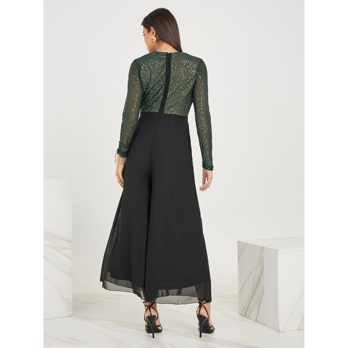 Styli Wide Leg Front Wrap Sequined Jumpsuit-women-clothing-jumpsuits-image-5