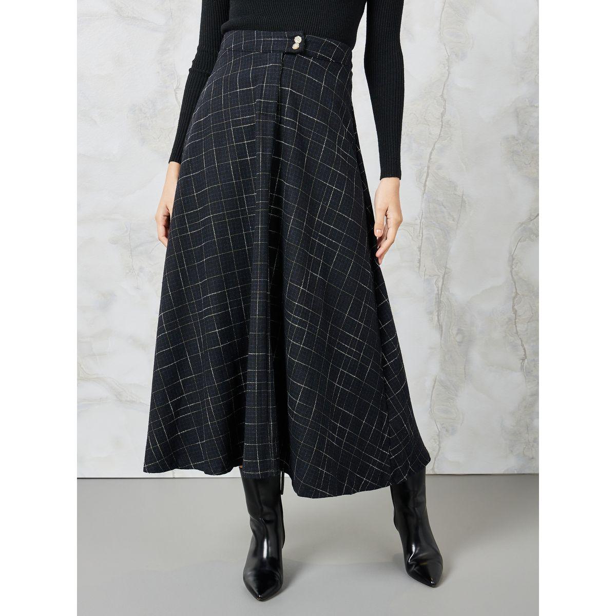 تنورة ميدي بنمط مربعات-women-clothing-bottoms-skirts-image-2