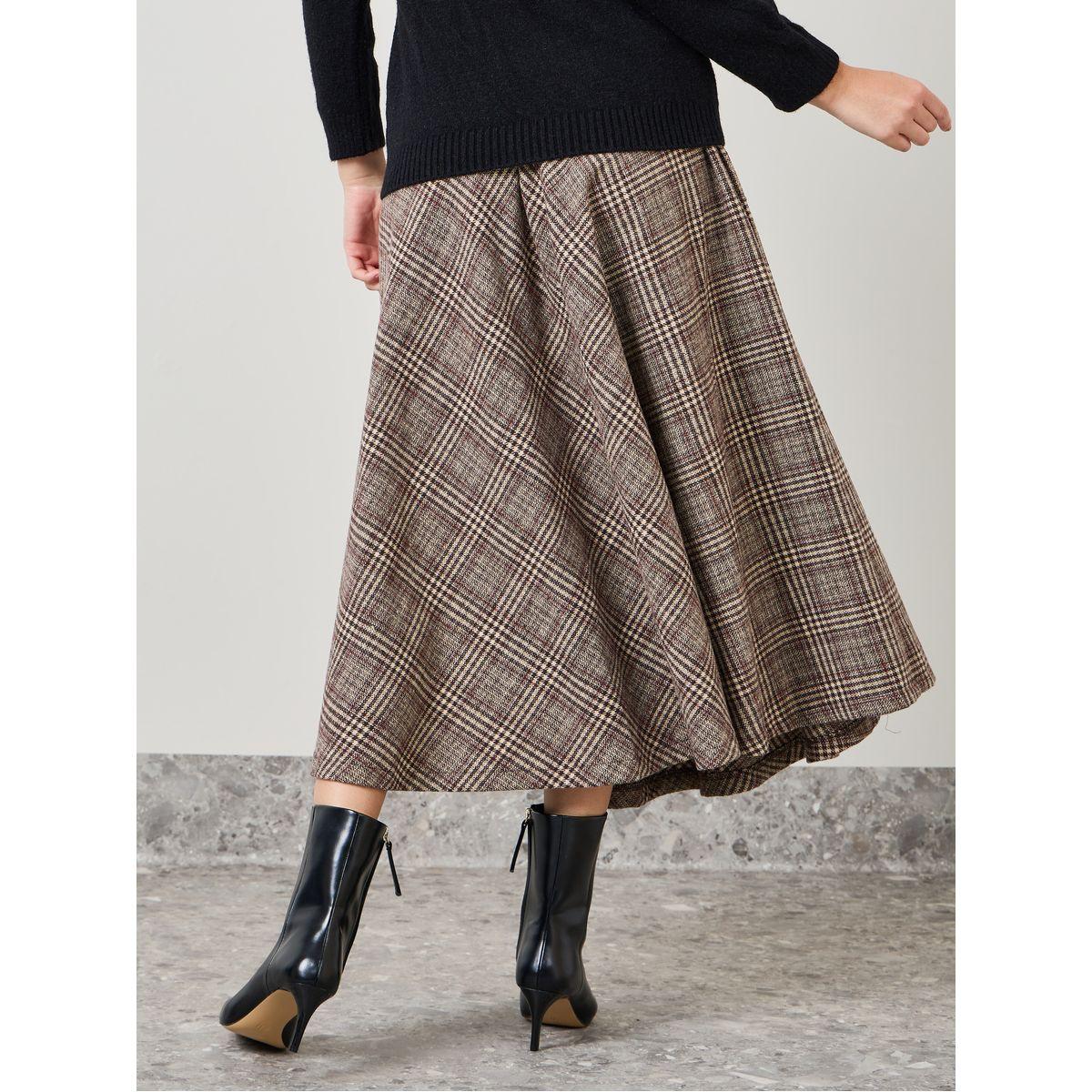 تنورة ميدي مطبعة بطبعة فلانل-women-clothing-bottoms-skirts-image-4