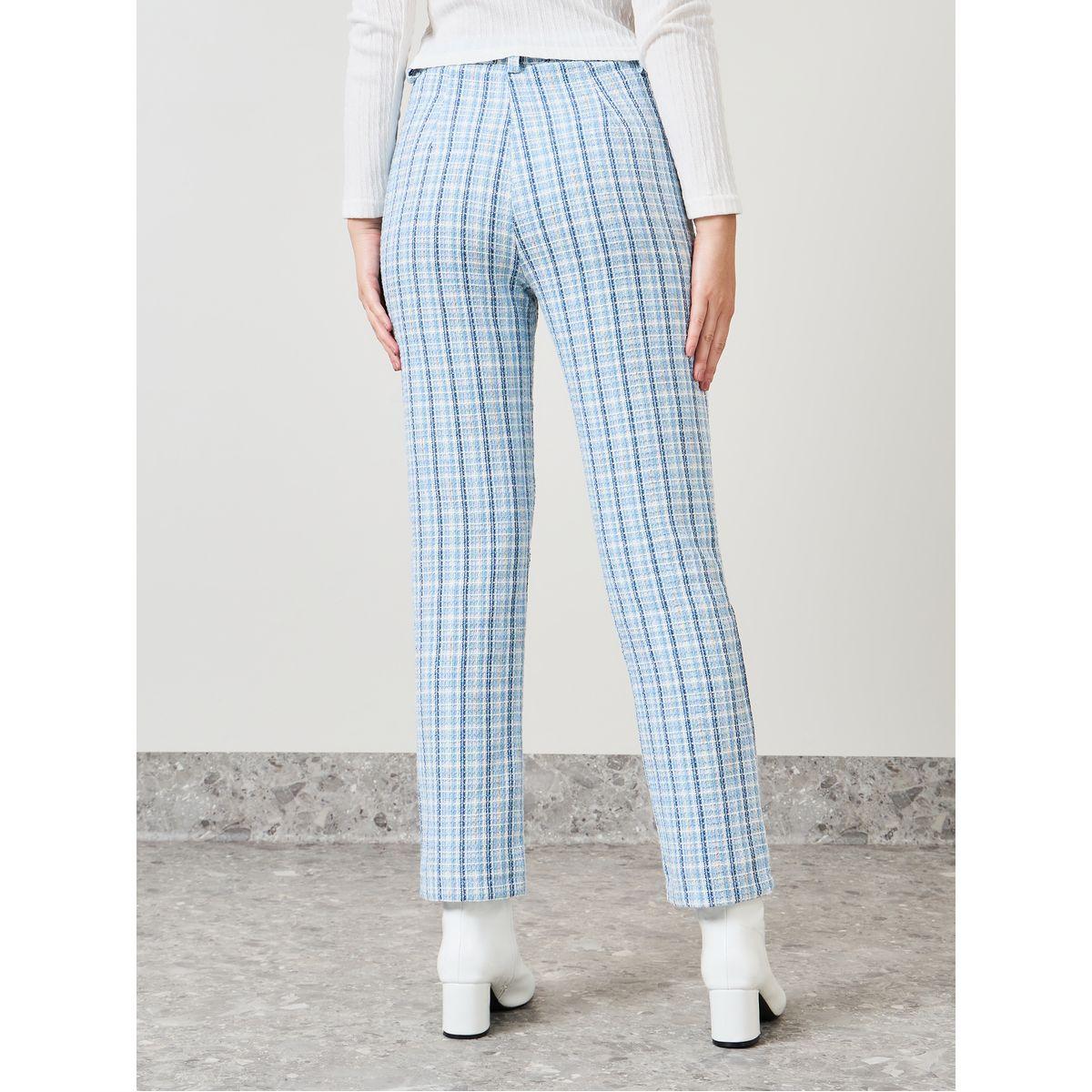 Styli Tweed Straight Pants with Belt Loops-women-clothing-bottoms-trousers-image-4