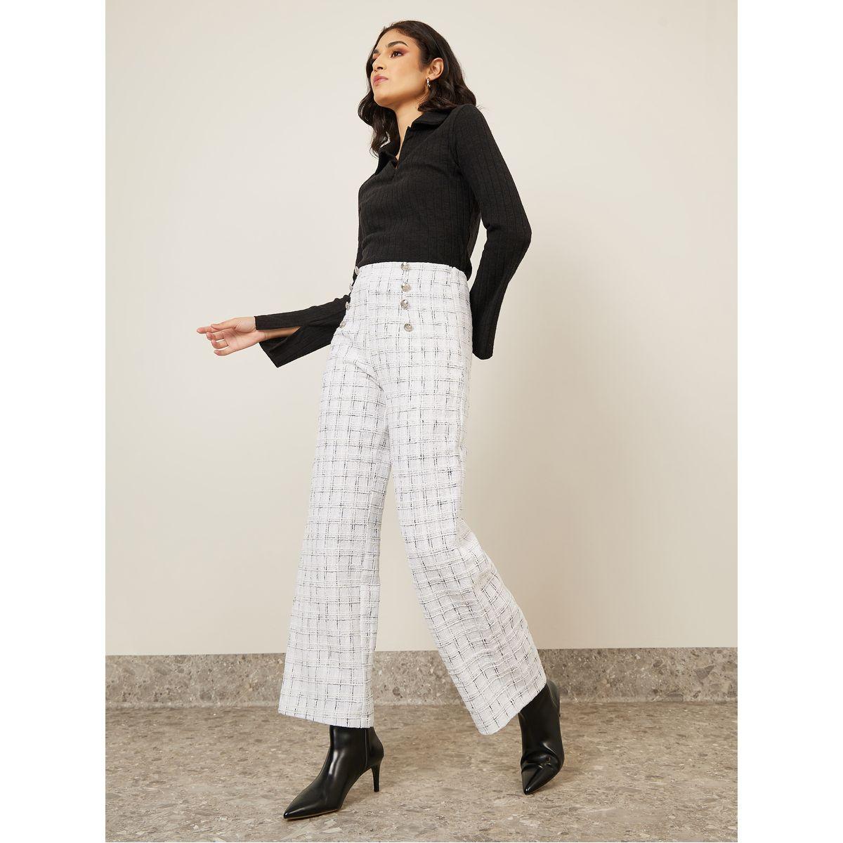 Styli Tweed Flared Pants with Button Detail-women-clothing-bottoms-trousers-image-1