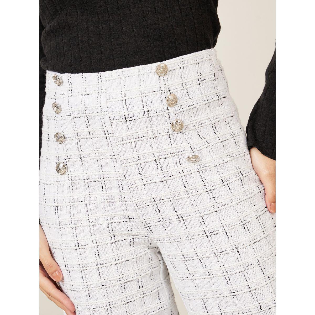 Styli Tweed Flared Pants with Button Detail-women-clothing-bottoms-trousers-image-3