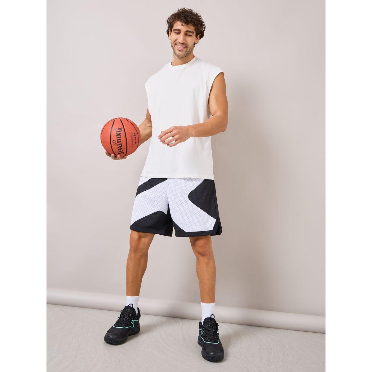 Anta Big Logo Print Relaxed Fit Mesh Shorts-men-clothing-bottoms-shorts-image-1
