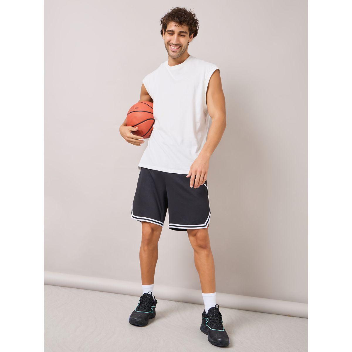 شورت محبوك بتداخلات جانبية-men-clothing-bottoms-shorts-image-1