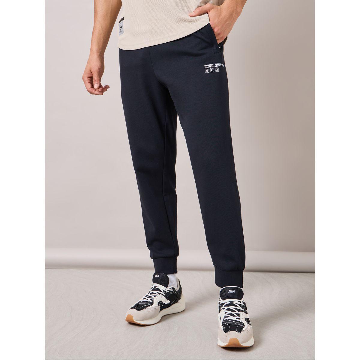 Anta Slogan Print Knit Jogger with Side Pocket-men-clothing-bottoms-joggers-image-1