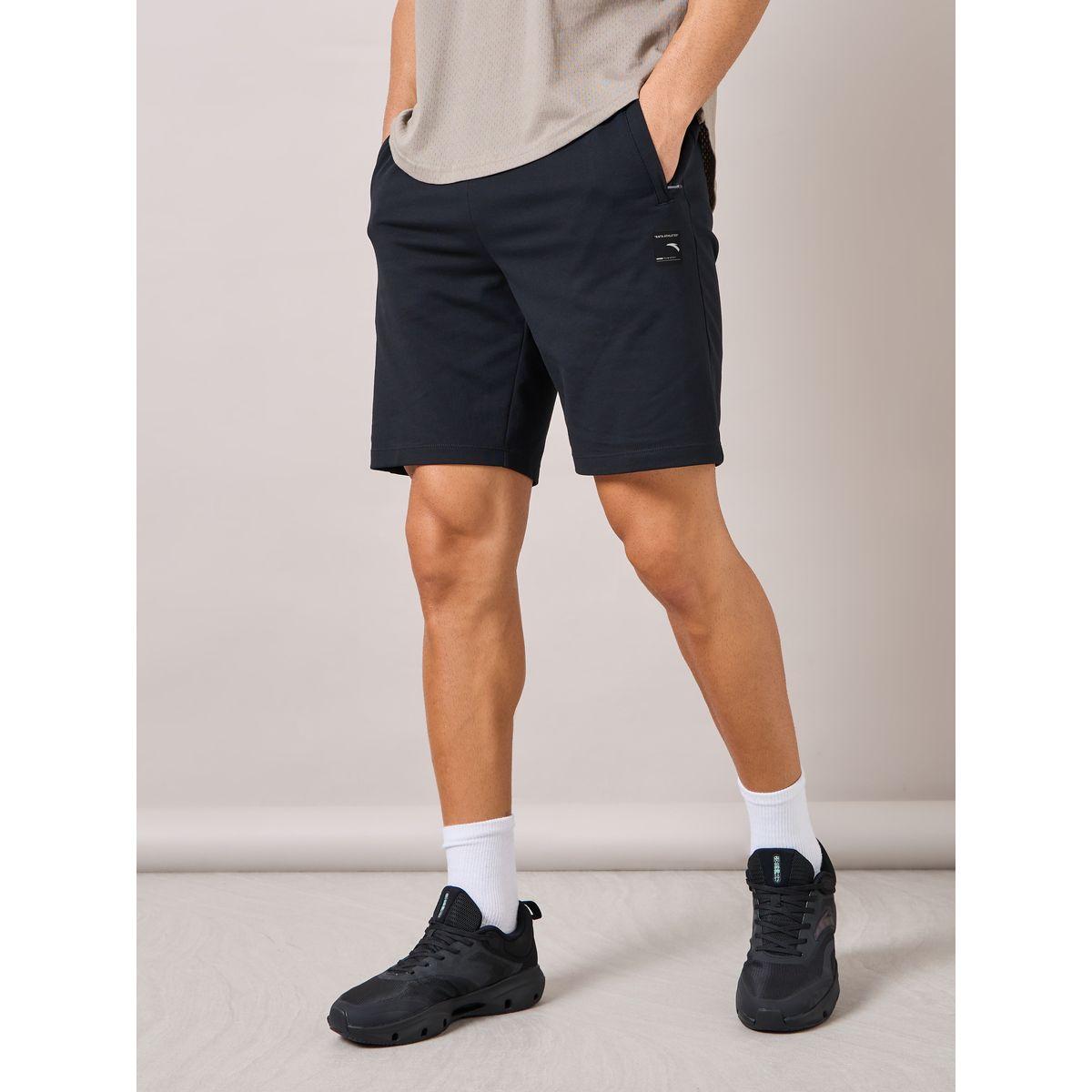 Anta Solid Knit Shorts with Side Pocket-men-clothing-bottoms-shorts-image-1