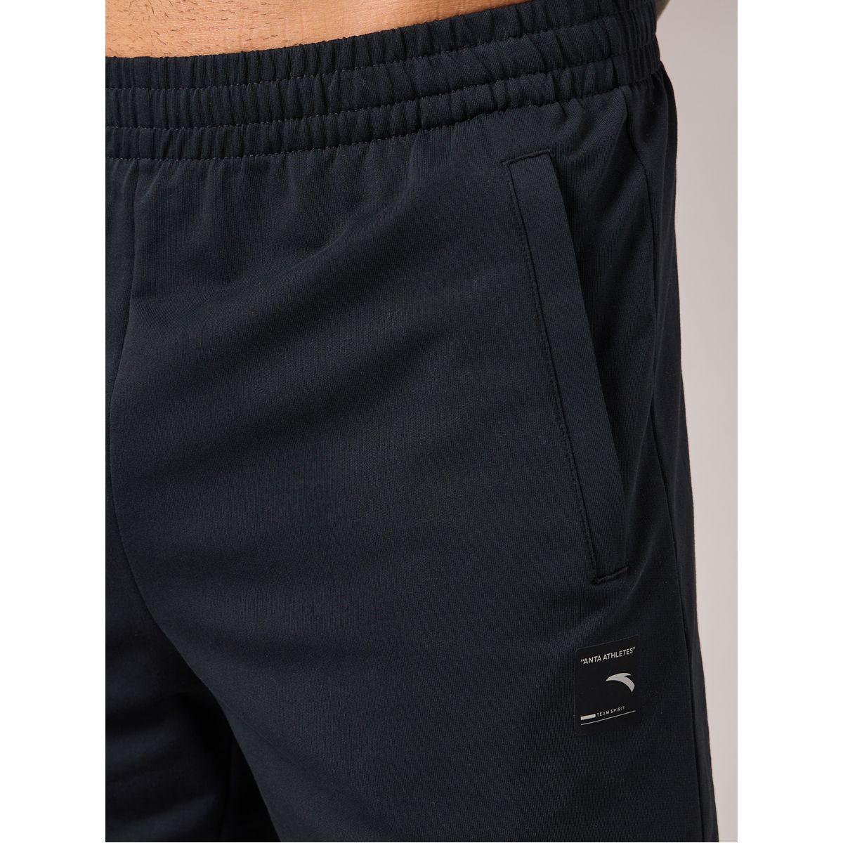 Anta Solid Knit Shorts with Side Pocket-men-clothing-bottoms-shorts-image-3