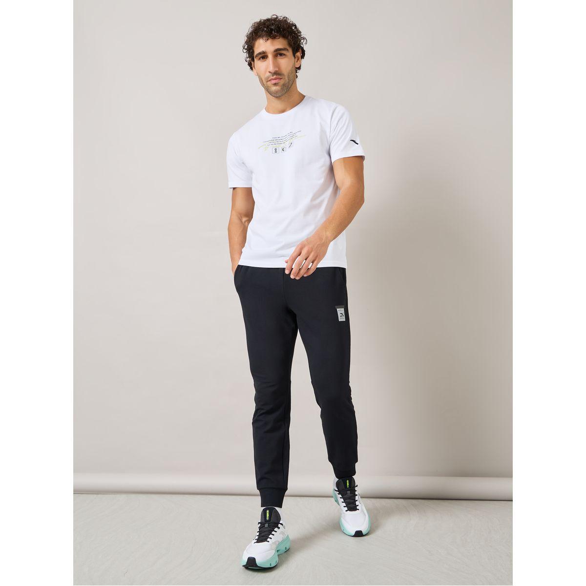 Anta Logo Print Knit Cuffed Jogger-men-clothing-bottoms-joggers-image-2