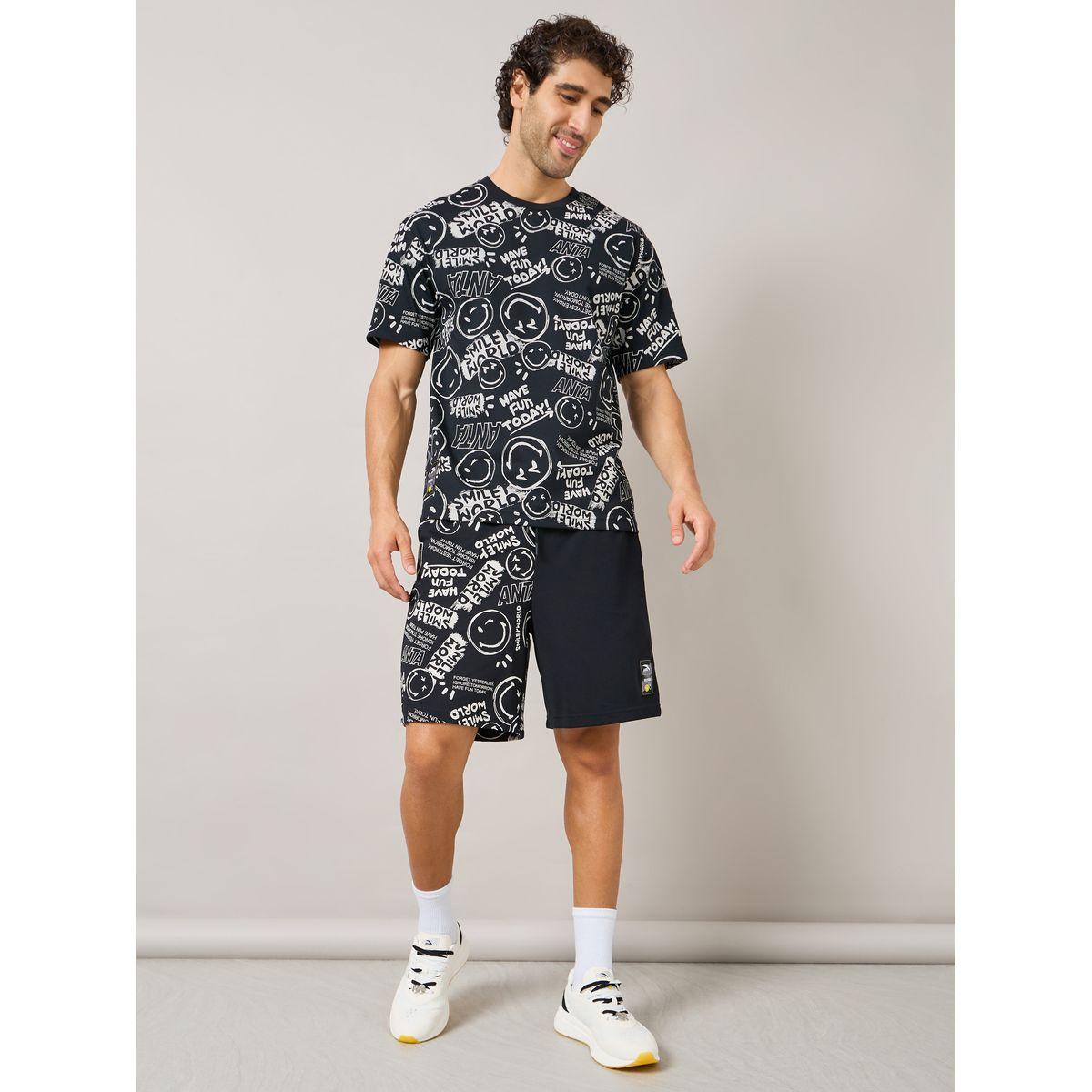 Anta All Over Emoji Print Lifestyle T-Shirt-men-clothing-tshirtsandpolos-tshirts-image-1