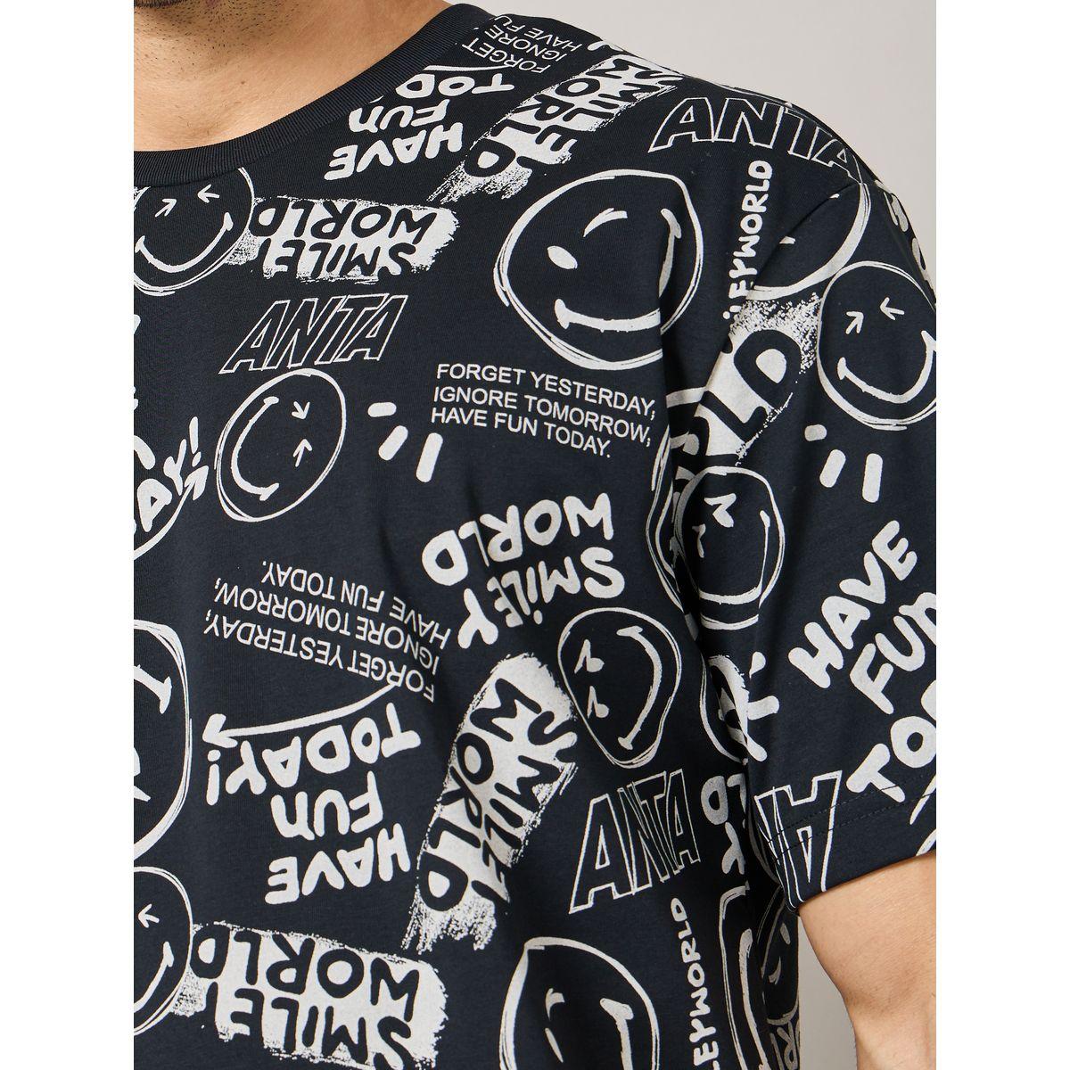 Anta All Over Emoji Print Lifestyle T-Shirt-men-clothing-tshirtsandpolos-tshirts-image-3