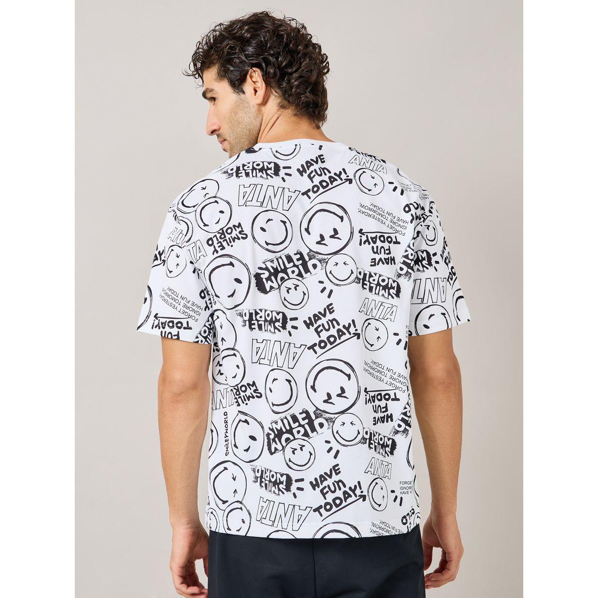 Anta All Over Emoji Print Lifestyle T-Shirt-men-clothing-tshirtsandpolos-tshirts-image-4