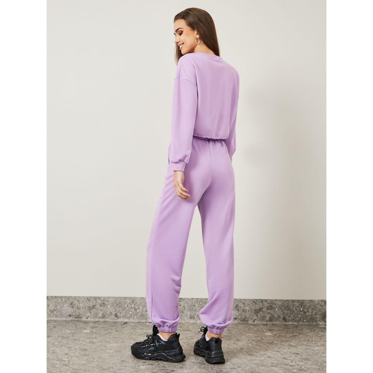 Styli Slogan Print Crop Sweatshirt & Jogger Co-Ords-women-clothing-coordsets-image-6