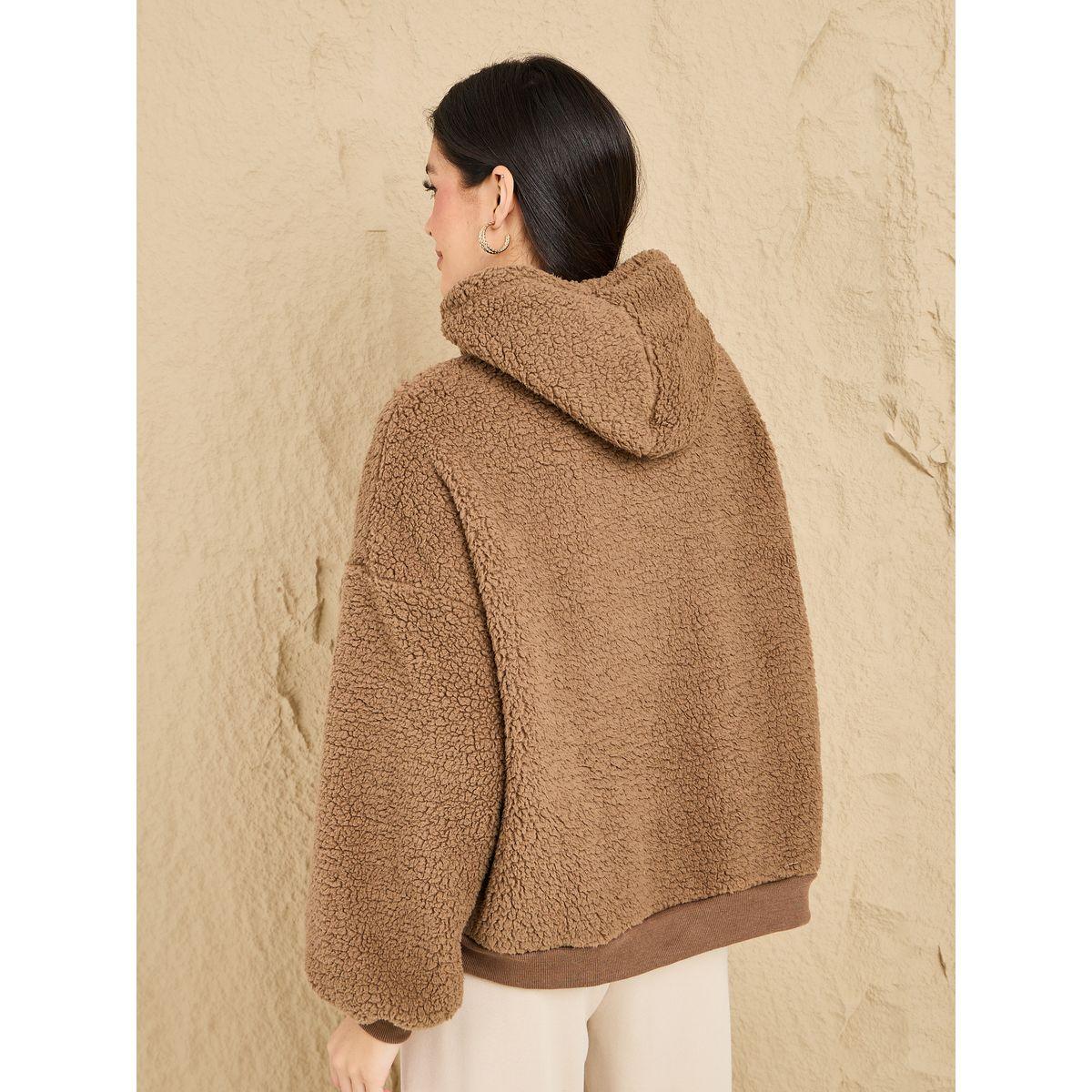 Styli Oversized Chunky Fleece Hoodie-women-winterwear-hoodiesandsweatshirts-hoodies-image-4