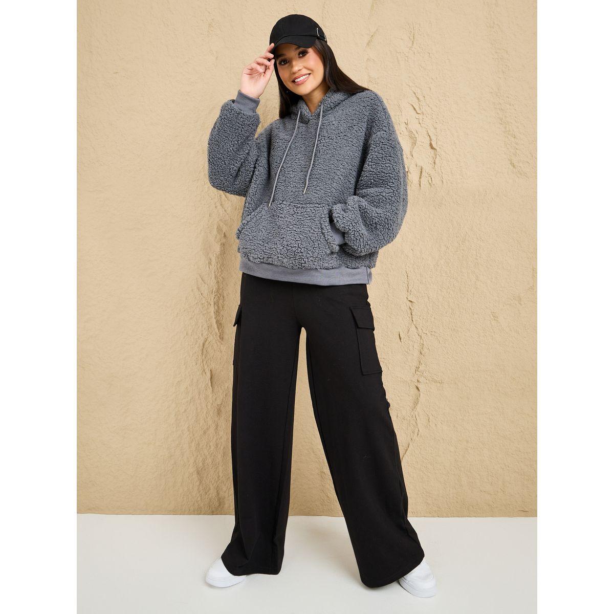 Styli Oversized Chunky Fleece Hoodie-women-winterwear-hoodiesandsweatshirts-hoodies-image-2