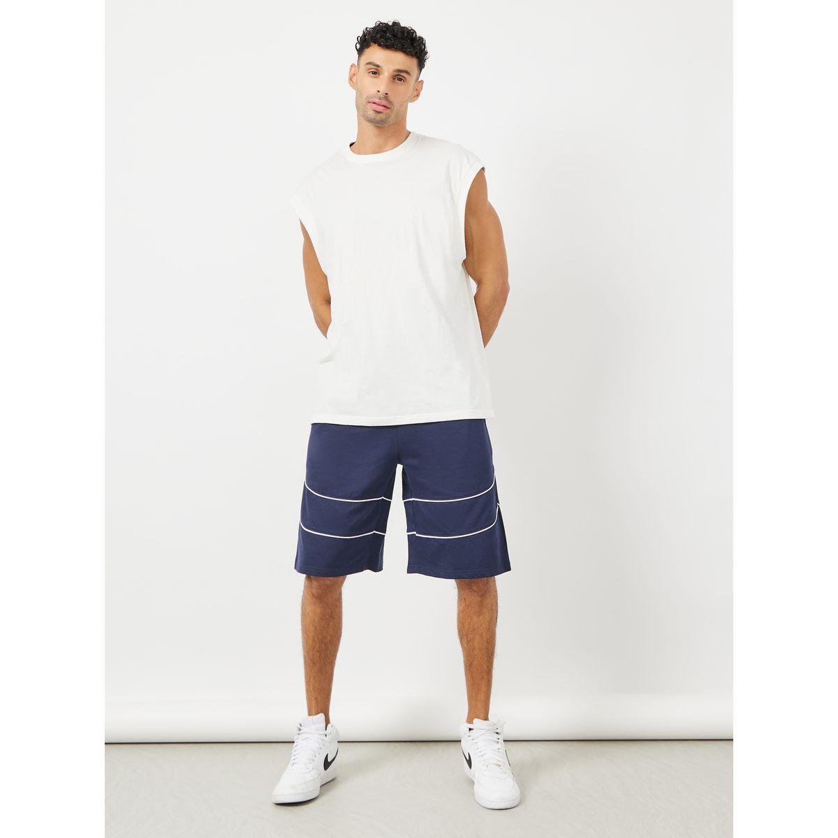 Styli Terry Oversized Shorts with Contrast Piping Detail-men-clothing-bottoms-shorts-image-1