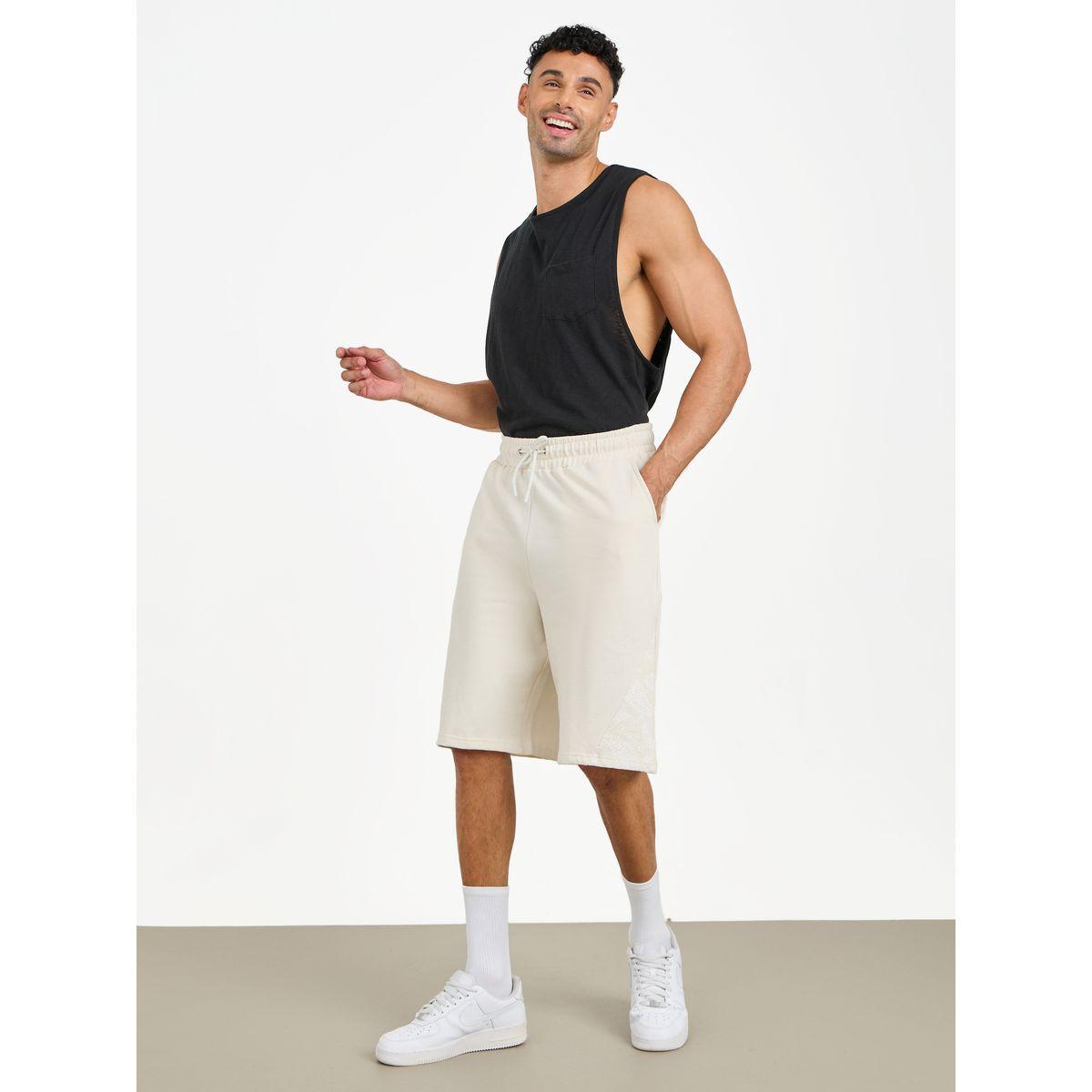 Styli Paisley Print Panel Oversized Fleece Shorts-men-clothing-bottoms-shorts-image-2