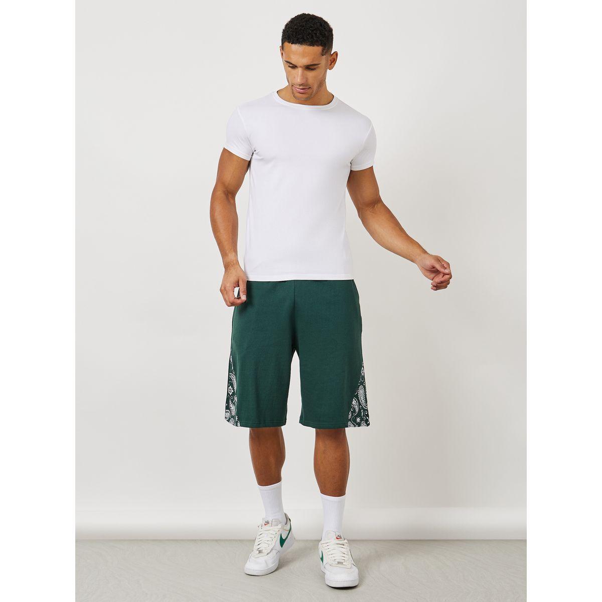 Styli Paisley Print Panel Oversized Fleece Shorts-men-clothing-bottoms-shorts-image-1
