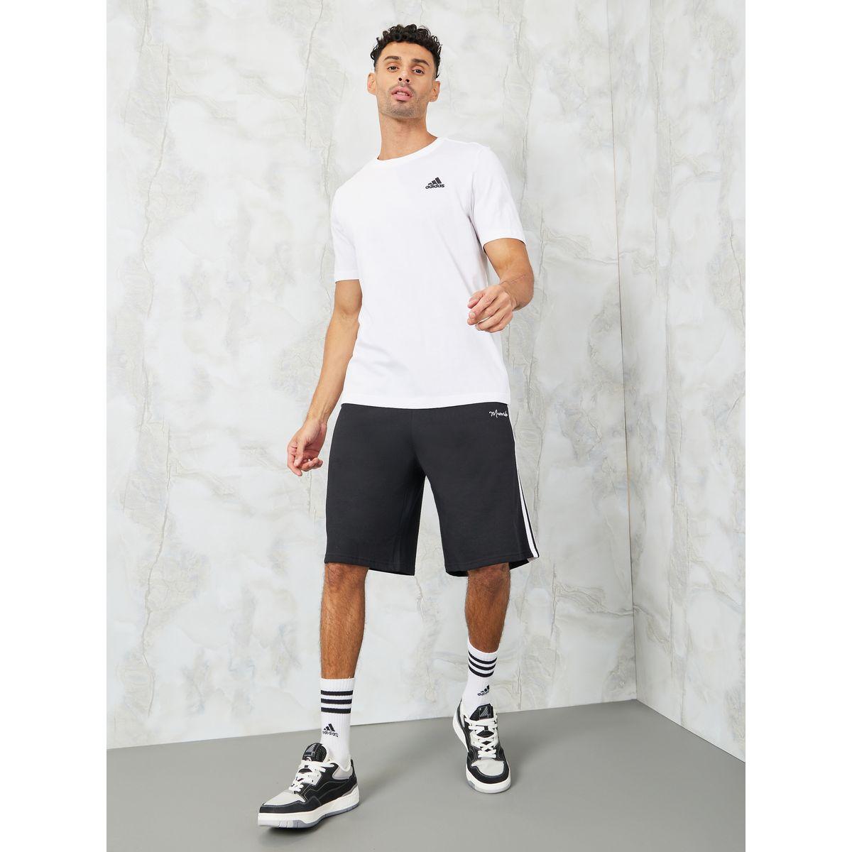 Styli Side Tape Mock Snap Button Oversized Fleece Shorts-men-clothing-bottoms-shorts-image-2