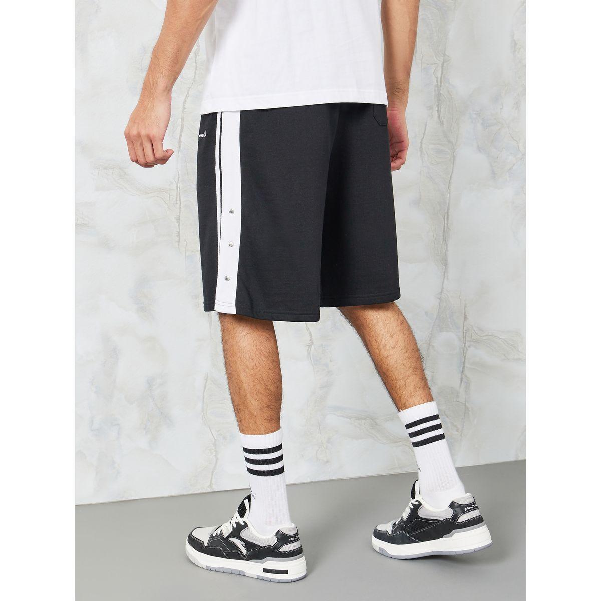 شورت فليس واسع بأشرطة جانبية-men-clothing-bottoms-shorts-image-5