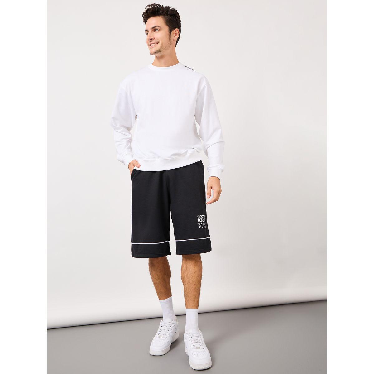 شورت واسع بتداخلات محزوزة-men-clothing-bottoms-shorts-image-1