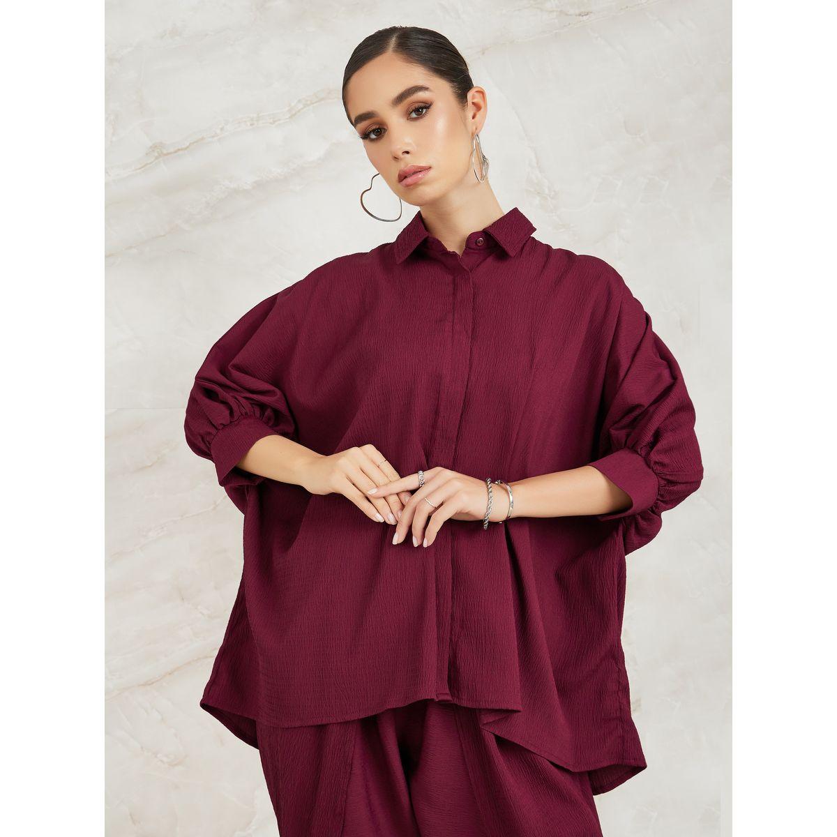 Styli Elevate Oversized Longline Shirt & Harem Pants Co-Ords-women-clothing-coordsets-image-2