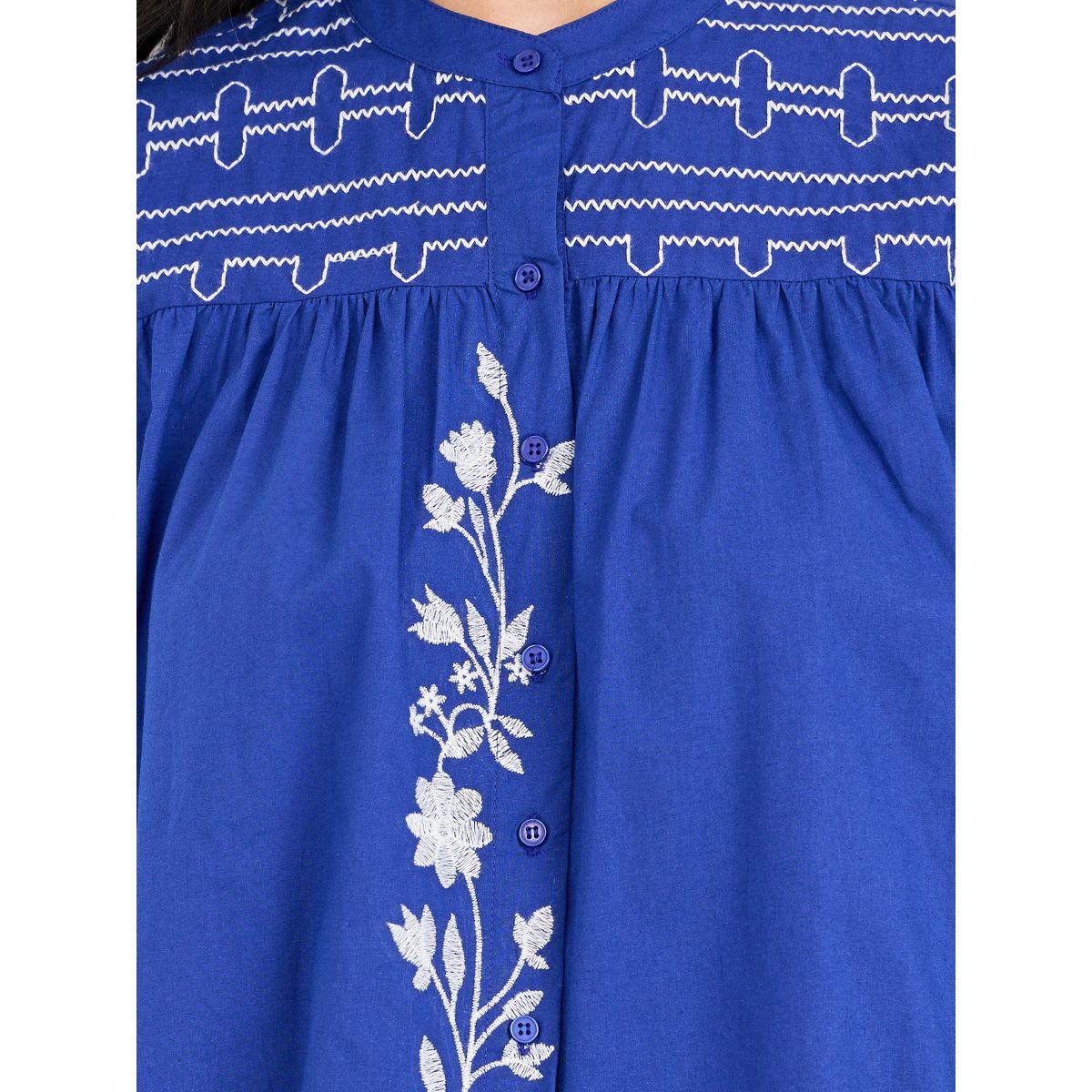 طقم منسق من بنطال وبلوزة مُطرّزة بزهور-women-clothing-coordsets-image-3