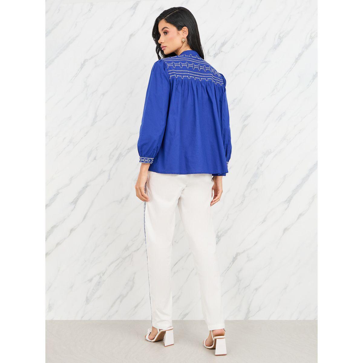 Styli Limited Floral Embroidered Blouse & Pants Co-Ord-women-clothing-coordsets-image-5