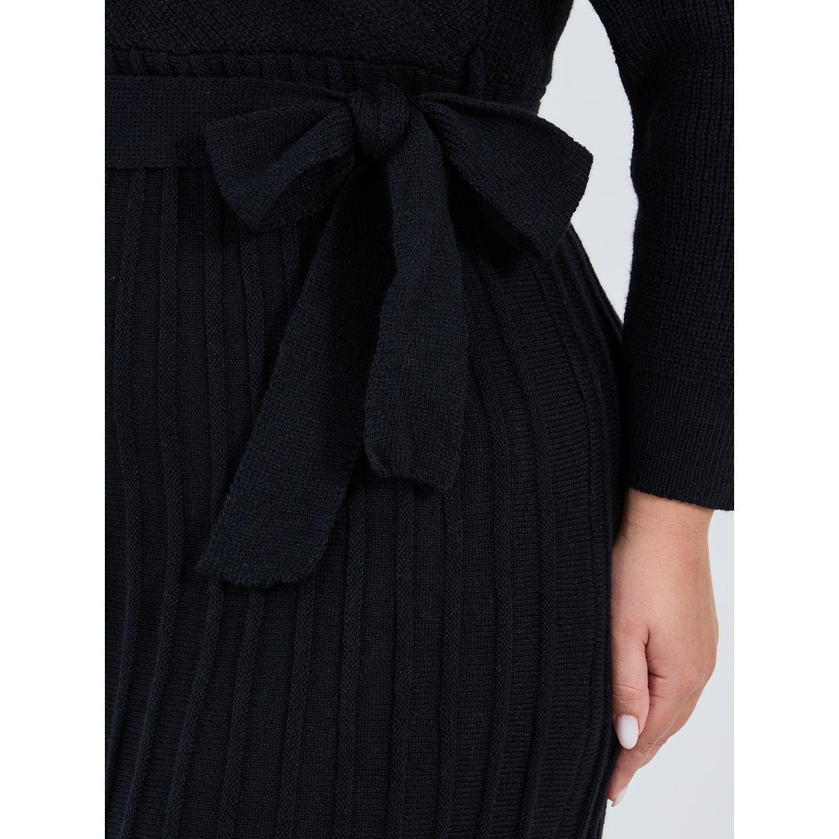 فستان ميدي بمقاس كبير وتفاصيل بارزة الملمس-women-clothing-dresses-image-3