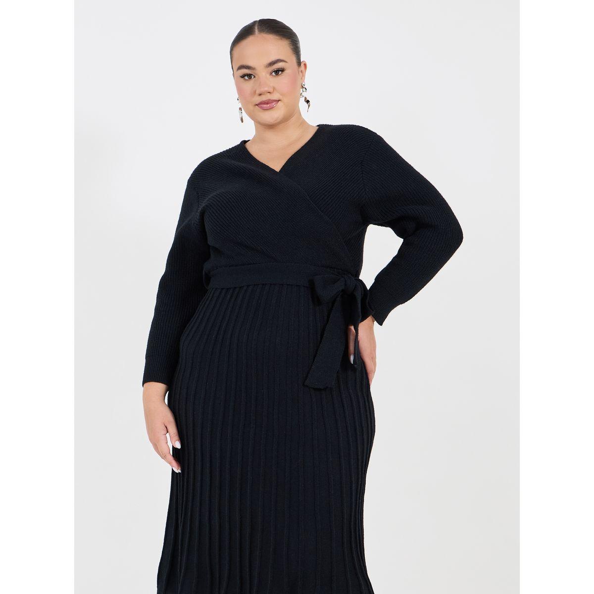 فستان ميدي بمقاس كبير وتفاصيل بارزة الملمس-women-clothing-dresses-image-5