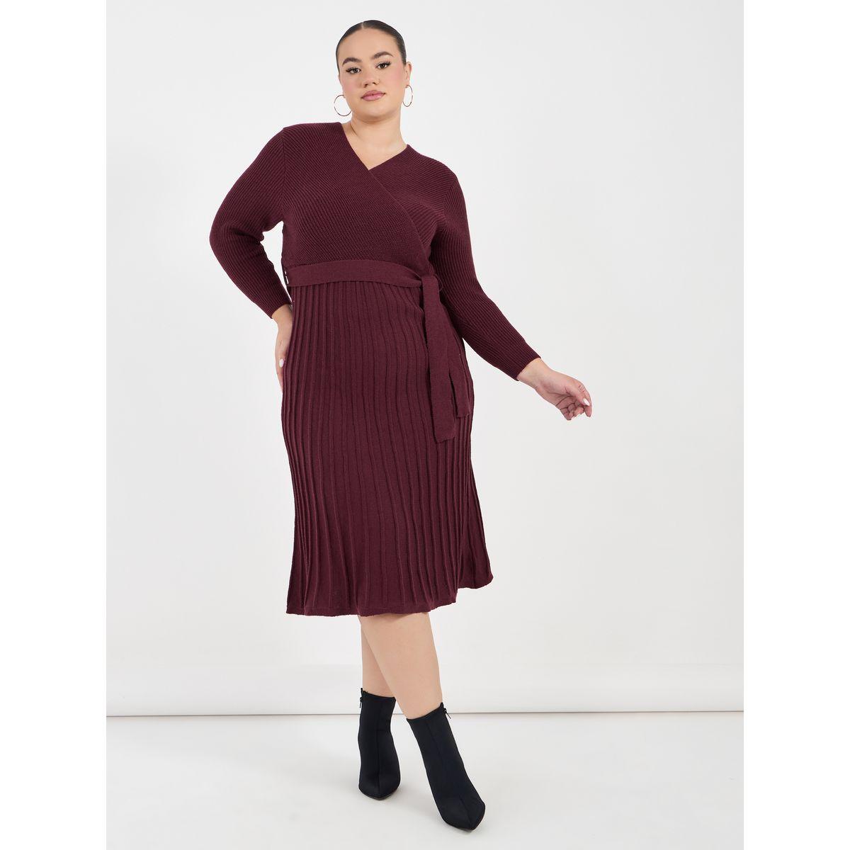 Styli Plus Size Textured Knit Sweater Midi Dress-women-clothing-dresses-image-4