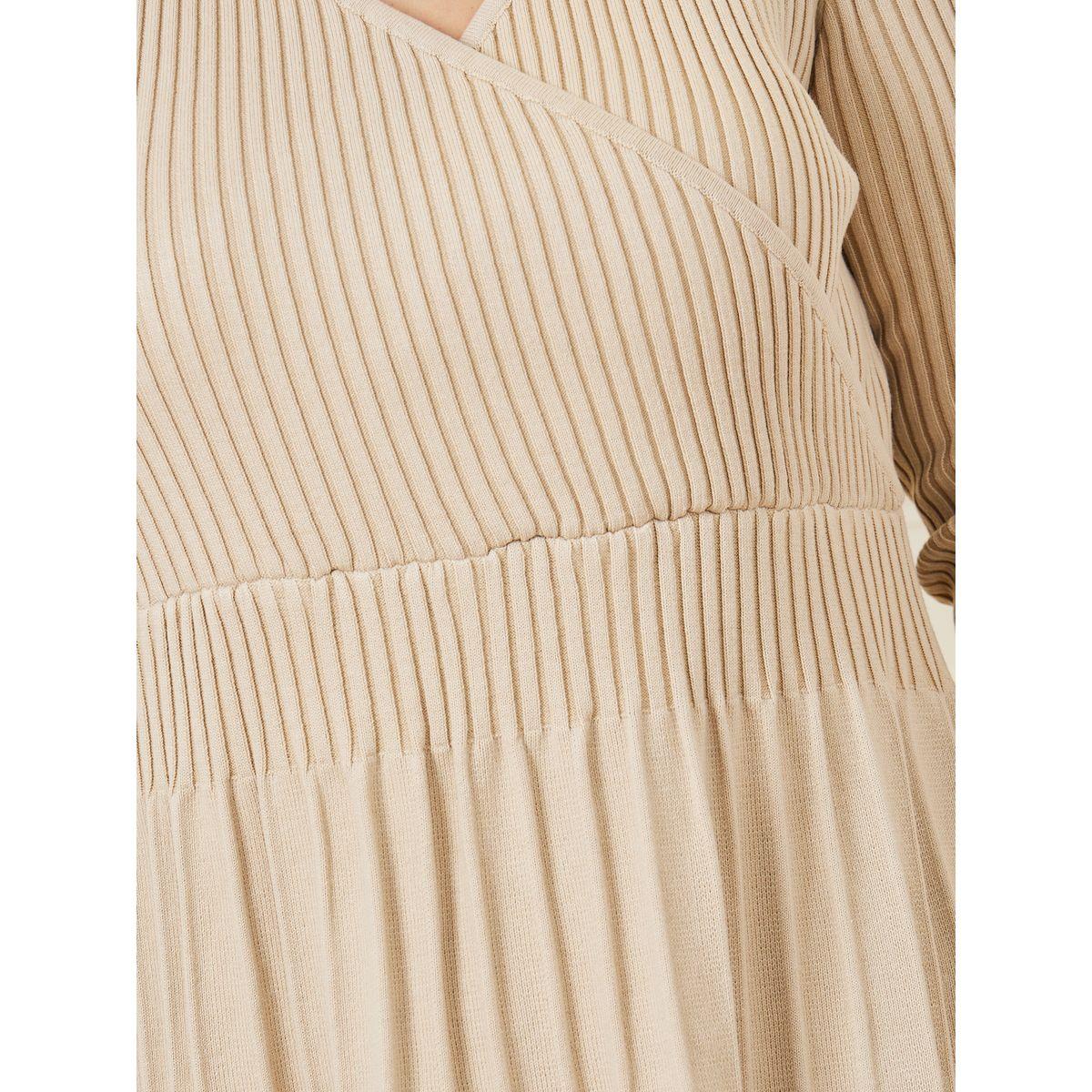 Styli Plus Striped Hem Knit Sweater Midi Dress-women-clothing-dresses-image-3