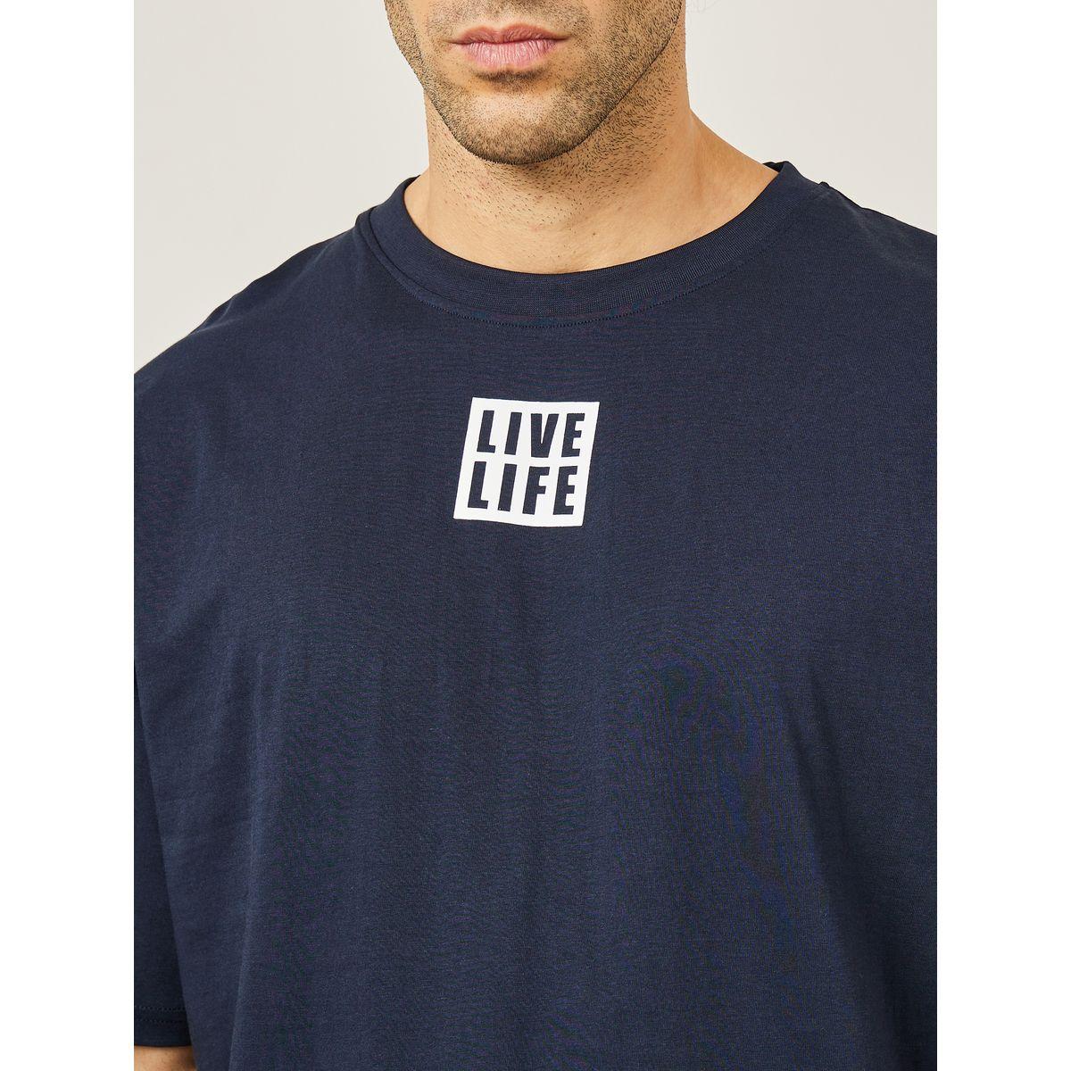 Styli Oversized Minimal Chest Graphic Pure Cotton T-Shirt-men-clothing-tshirtsandpolos-tshirts-image-3