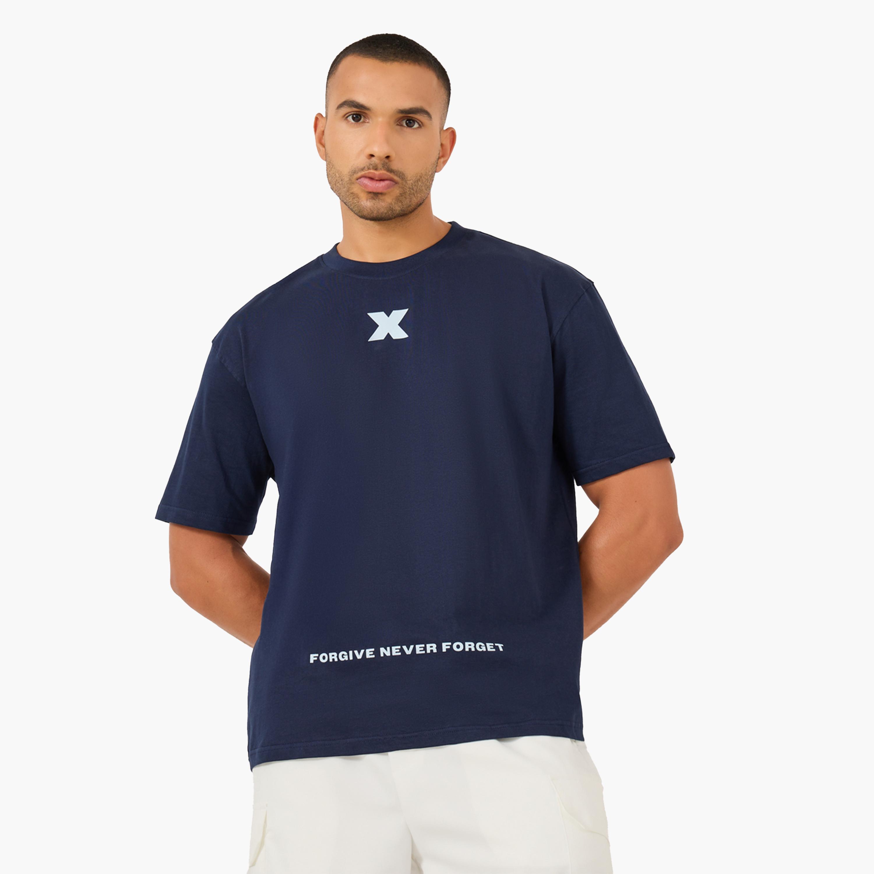 Styli Minimal Graphic Print Oversized Pure Cotton T-Shirt-men-clothing-tshirtsandpolos-tshirts-image-1