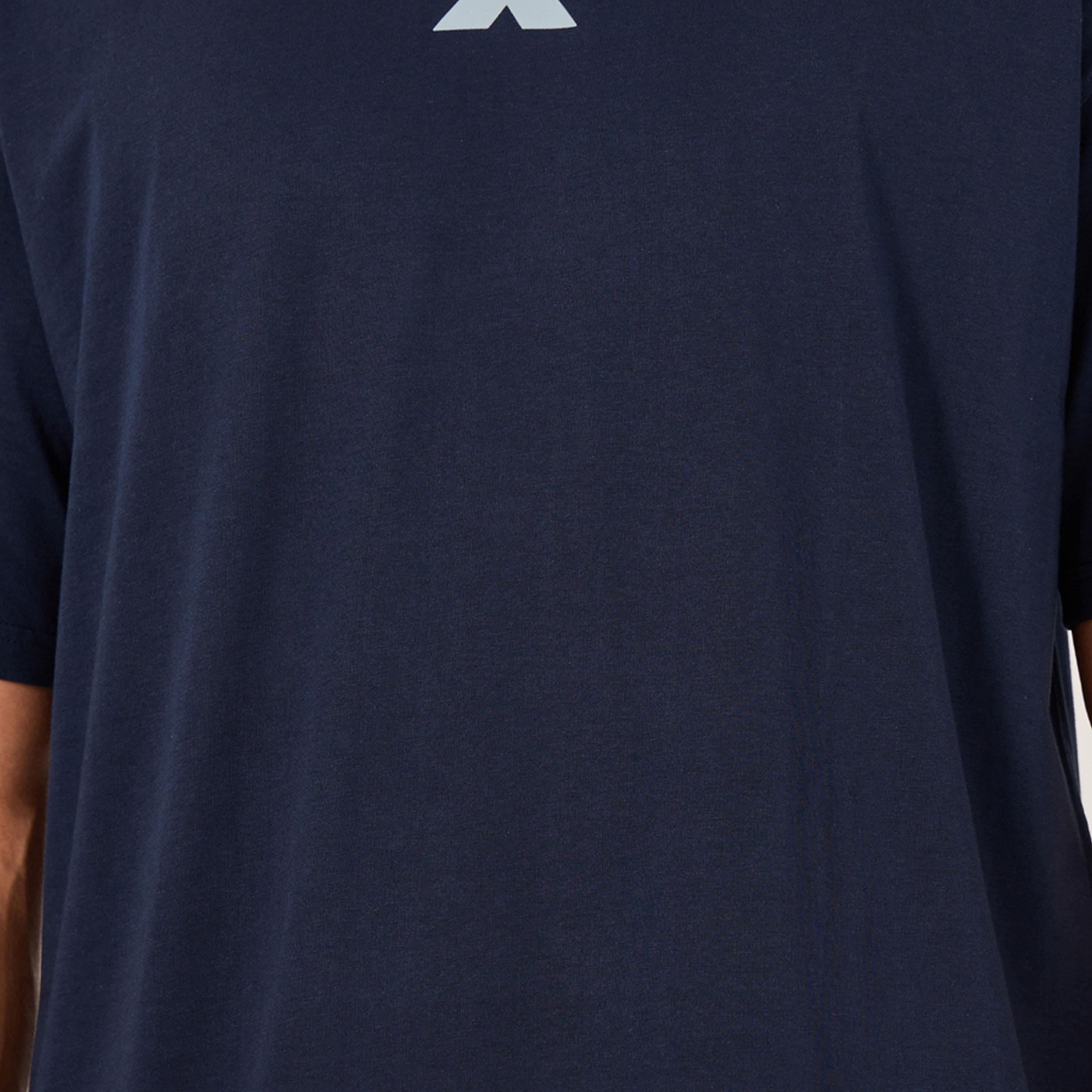Styli Minimal Graphic Print Oversized Pure Cotton T-Shirt-men-clothing-tshirtsandpolos-tshirts-image-3