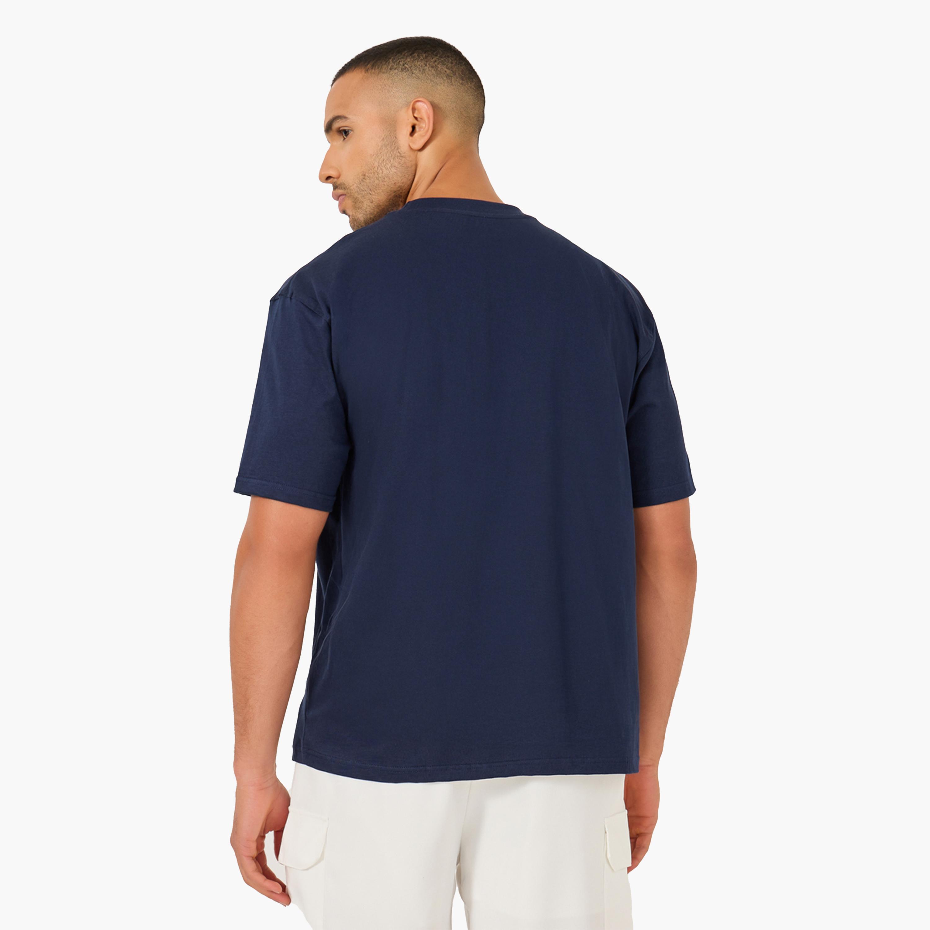 Styli Minimal Graphic Print Oversized Pure Cotton T-Shirt-men-clothing-tshirtsandpolos-tshirts-image-4