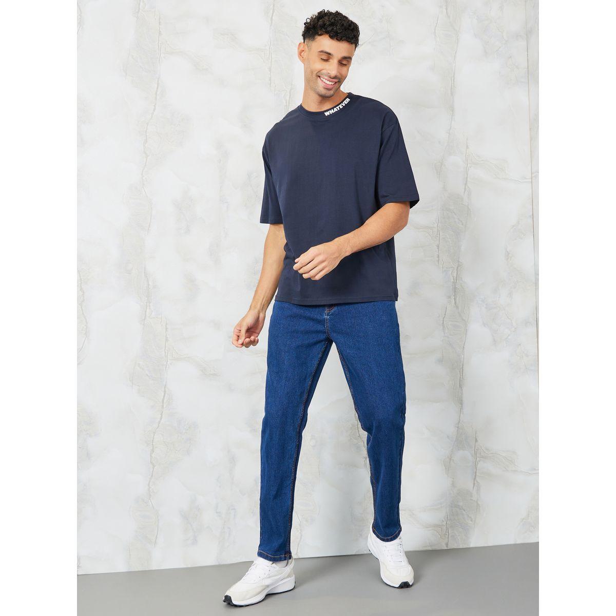 تيشيرت واسع مطبع بكتابة-men-clothing-tshirtsandpolos-tshirts-image-2
