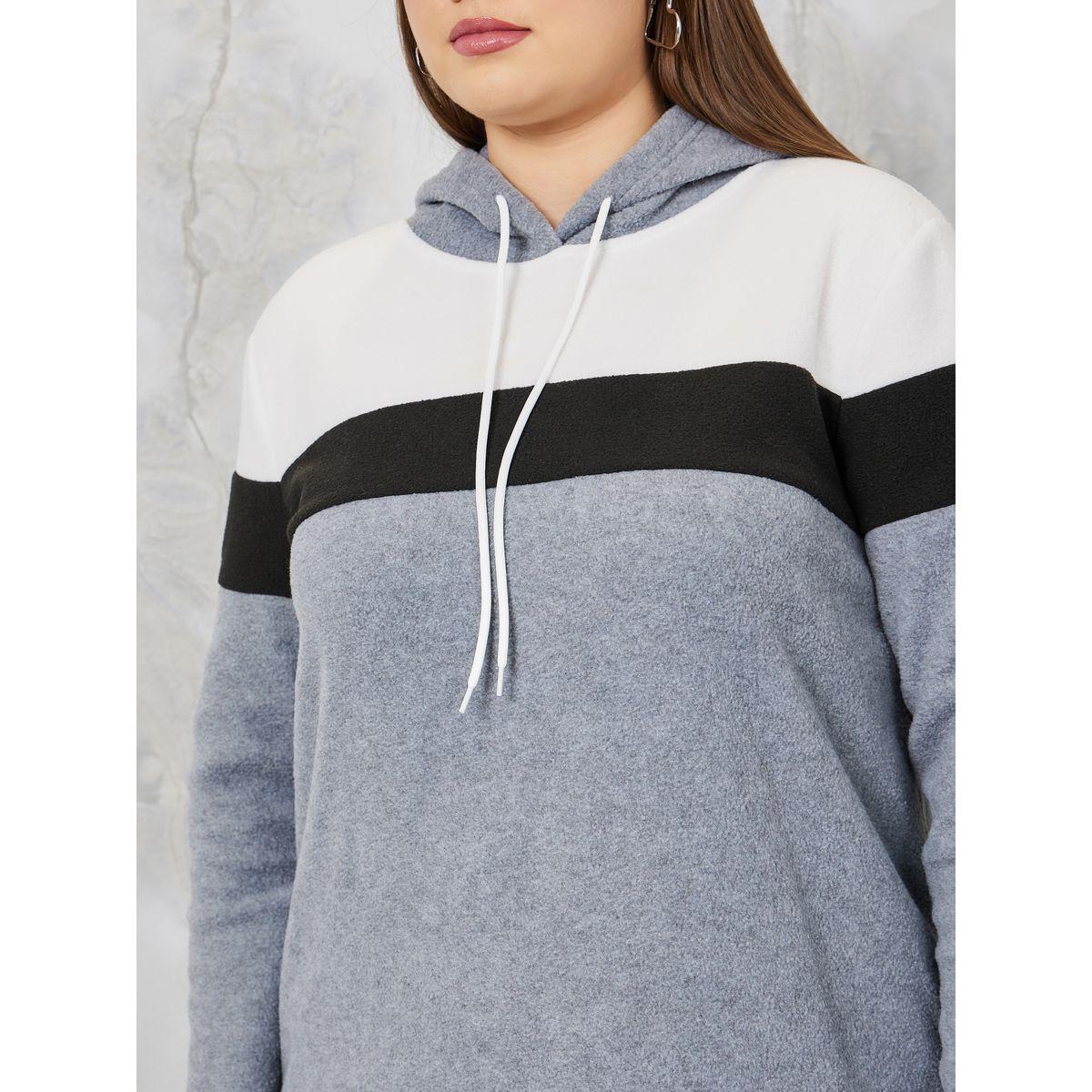 Styli Plus Colorblock Hooded Sweatshirt Maxi Dress-women-clothing-dresses-image-3