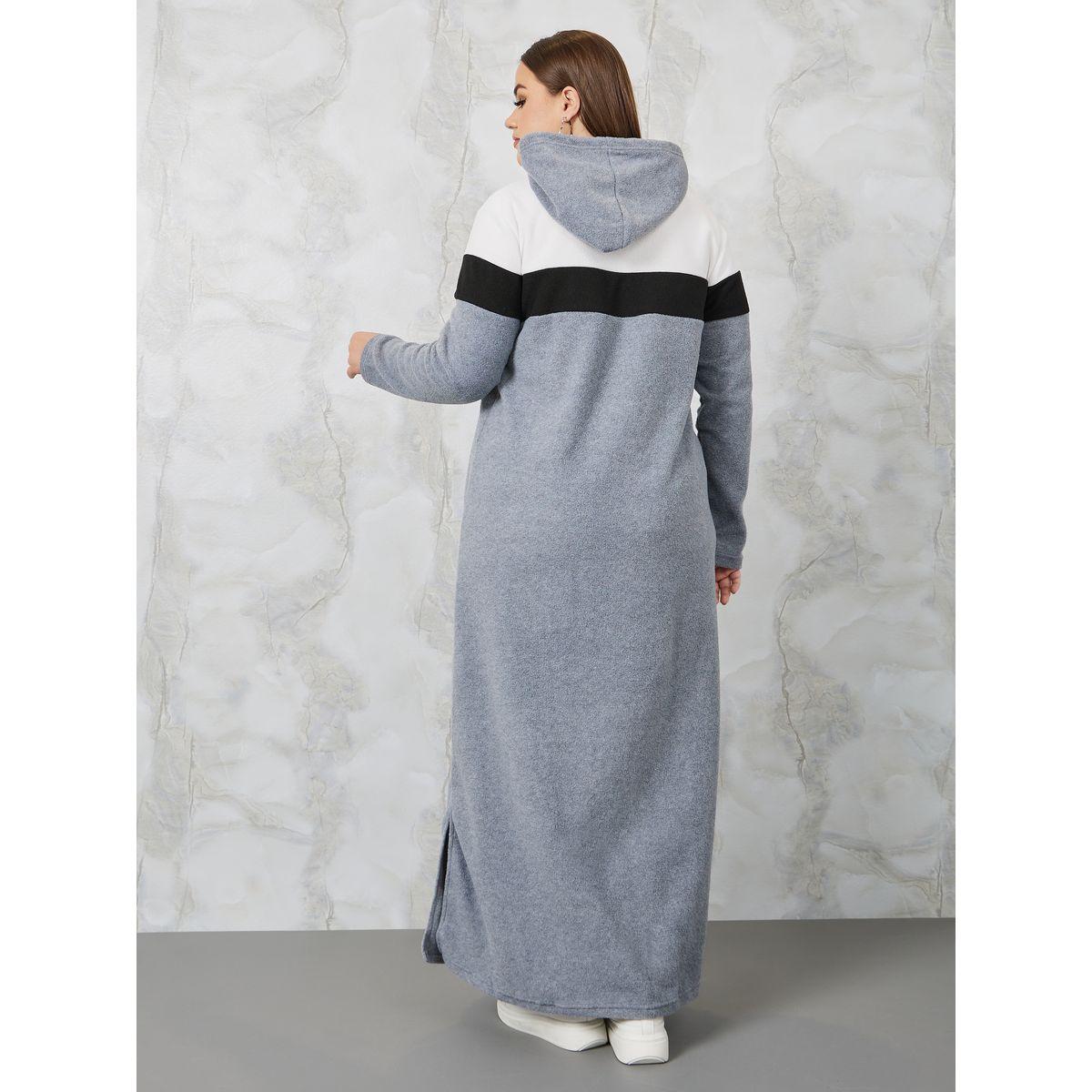 Styli Plus Colorblock Hooded Sweatshirt Maxi Dress-women-clothing-dresses-image-5