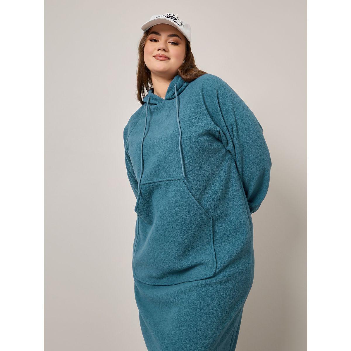 فستان طويل سادة بياقة هودي-women-clothing-dresses-image-2