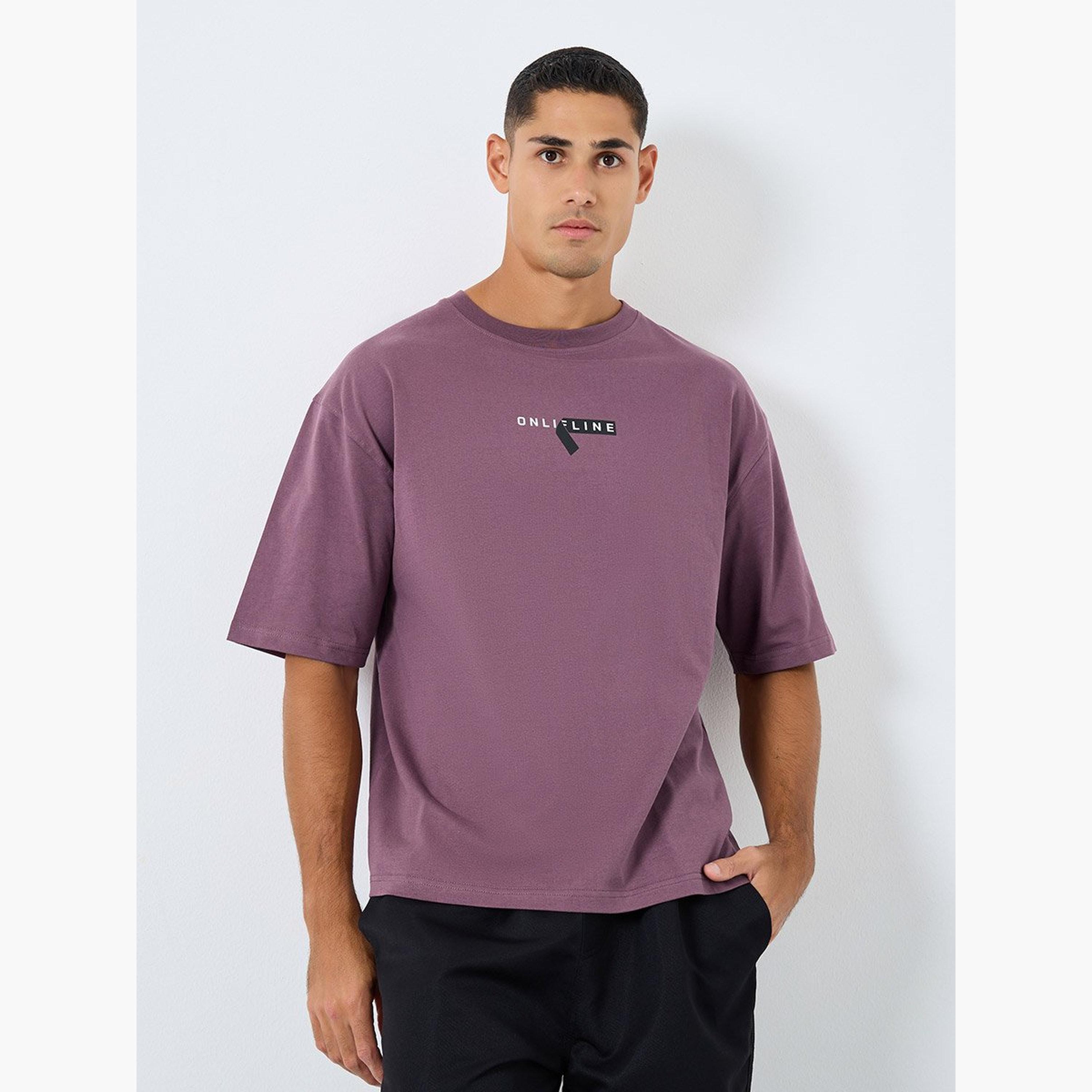 Styli Minimal Print Oversized Cotton T-Shirt-men-clothing-tshirtsandpolos-tshirts-image-1