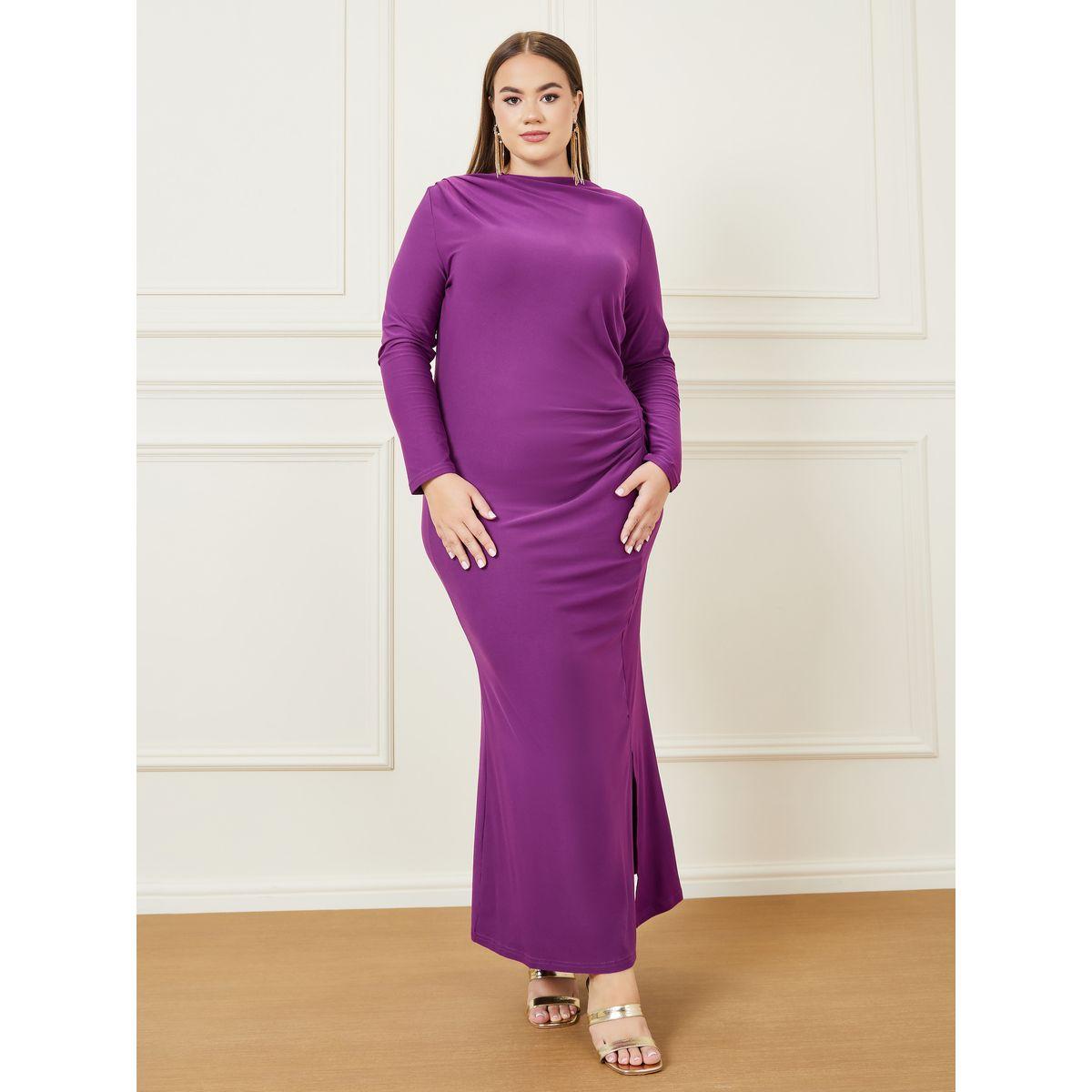 فستان طويل مزين بكسرات-women-clothing-dresses-image-1