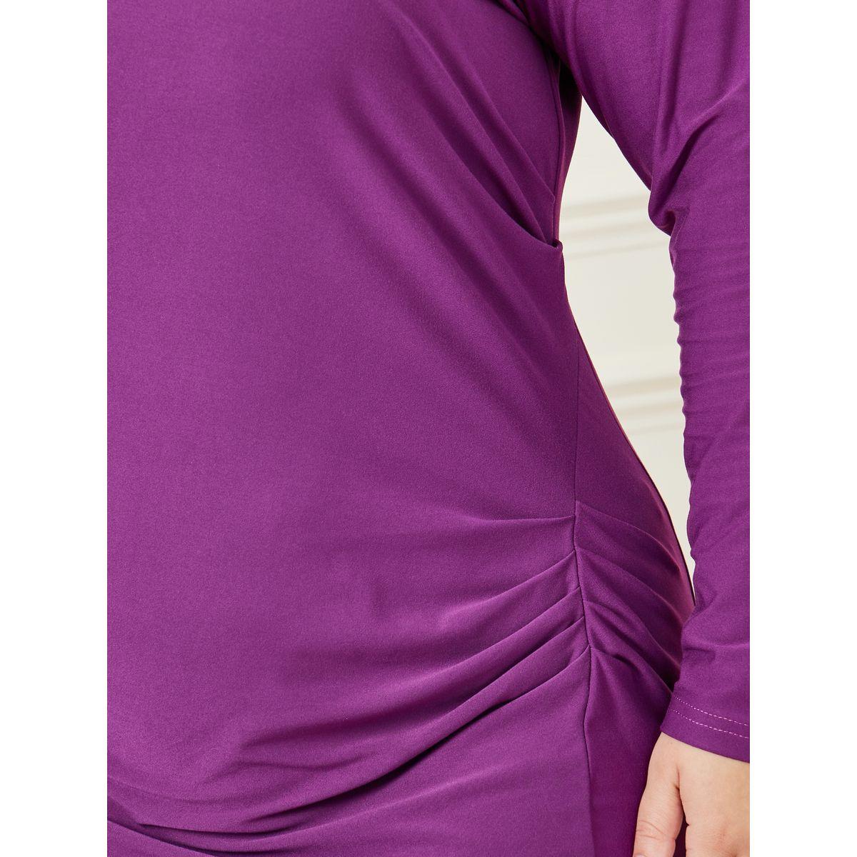 Styli Plus Gathered Detail Shift Maxi Dress-women-clothing-dresses-image-3