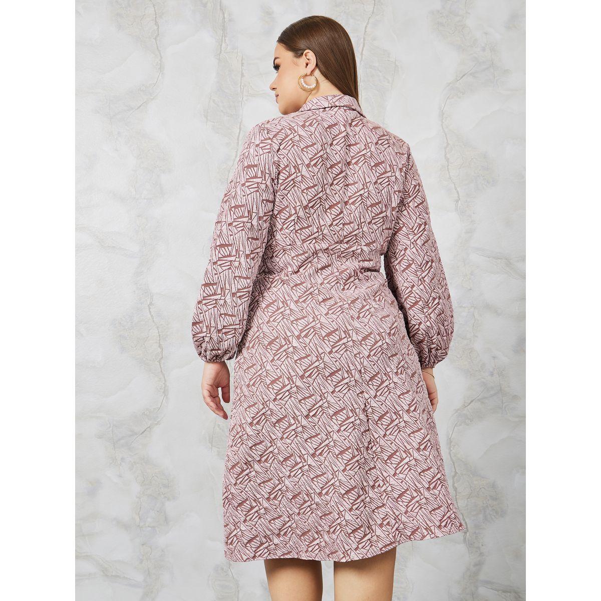 Styli Plus Jacquard A-Line Blazer Midi Dress-women-clothing-dresses-image-4