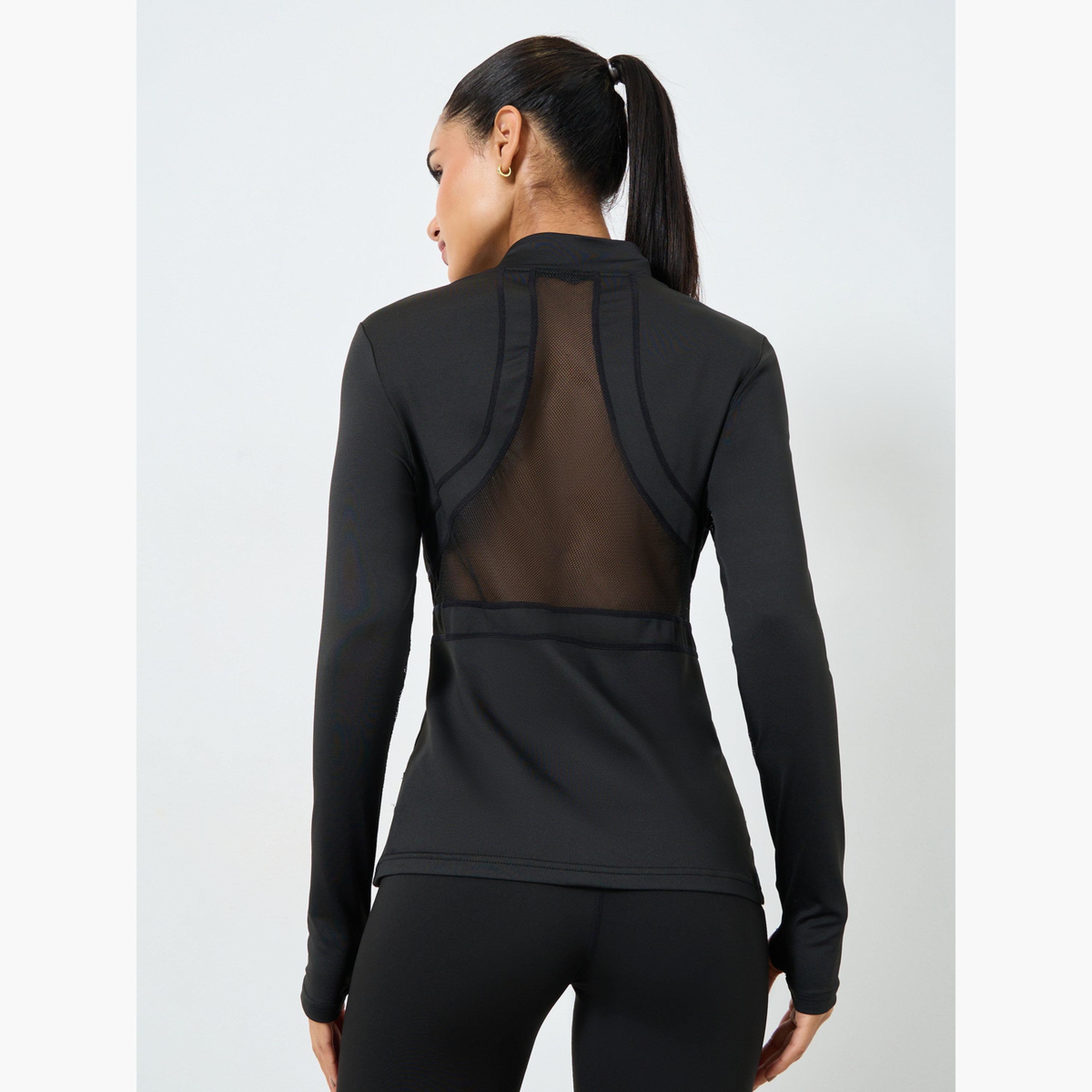 Styli Open Net Mesh Insert Pocket Zipped Thumbhole Jacket-women-clothing-sportswearandactivewear-coatsandjackets-jackets-image-2