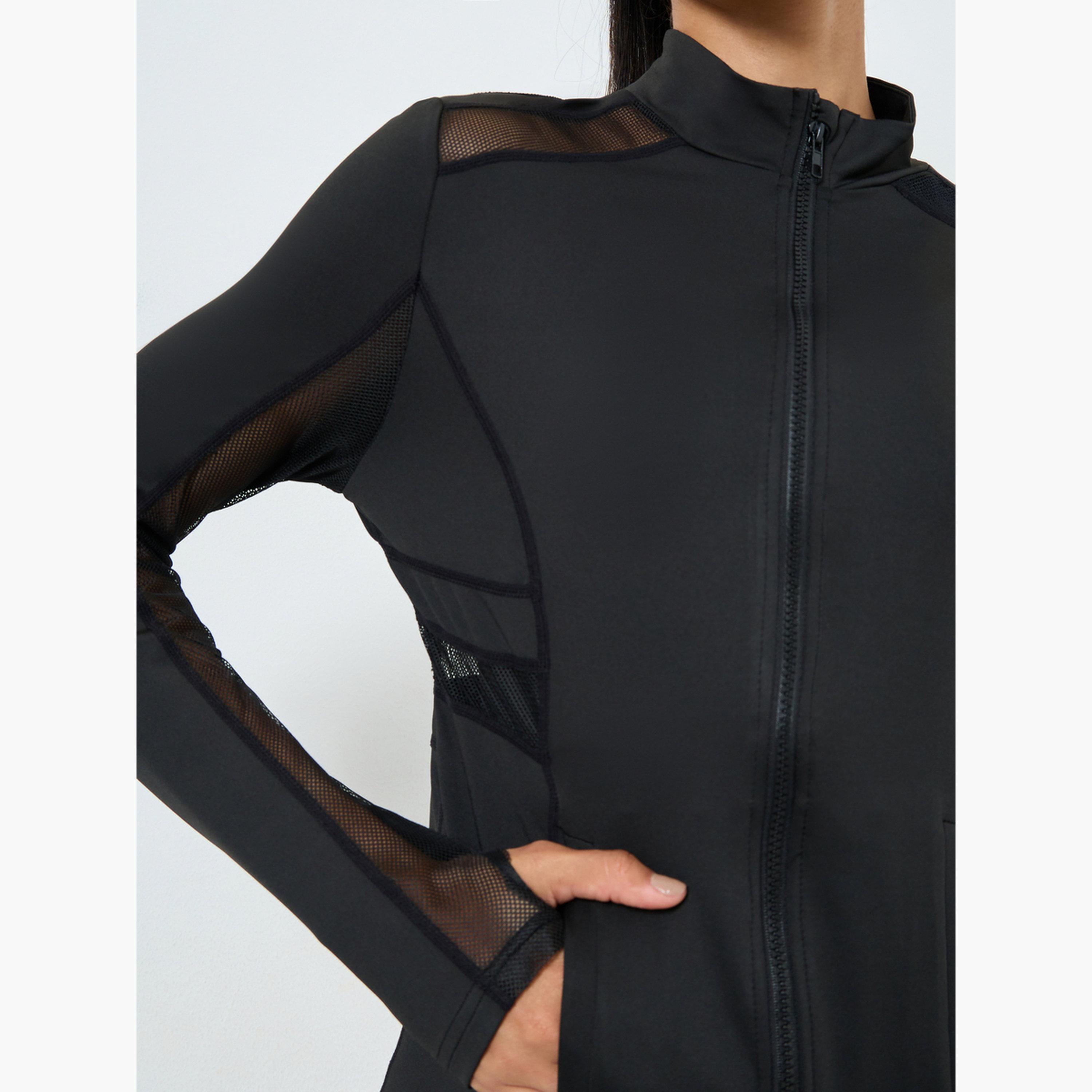 Styli Open Net Mesh Insert Pocket Zipped Thumbhole Jacket-women-clothing-sportswearandactivewear-coatsandjackets-jackets-image-3