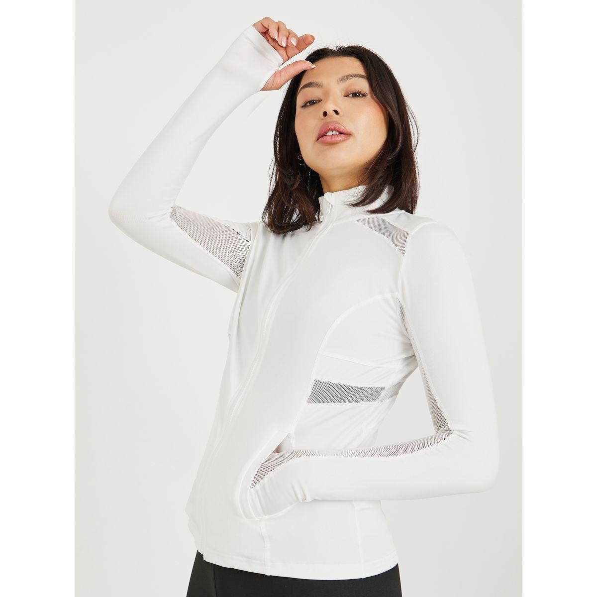 Styli Active Mesh Insert Pocket Detail Zip Up Thumbhole Jacket-women-clothing-sportswearandactivewear-coatsandjackets-jackets-image-4