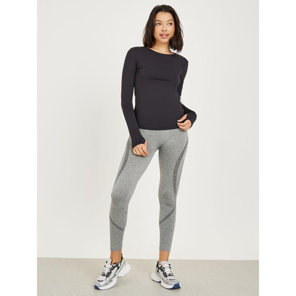 Styli Active Reflective Striped Mesh Insert Top with Thumbhole Sleeve-women-clothing-sportswearandactivewear-tshirtsandvests-image-2