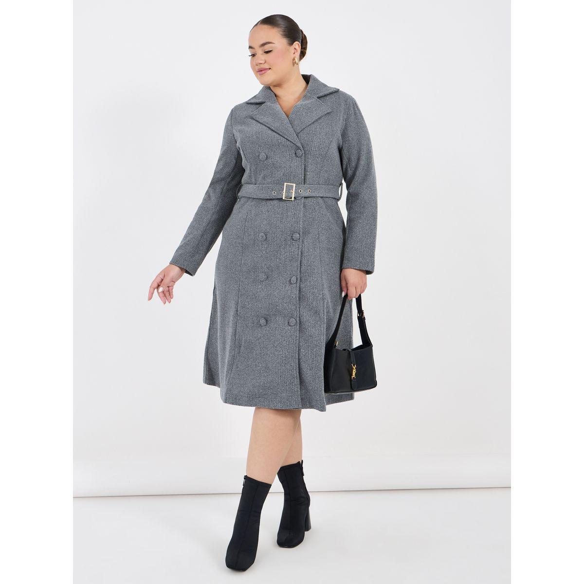 فستان ميدي بمقاس كبير وحزام خصر-women-clothing-dresses-image-1
